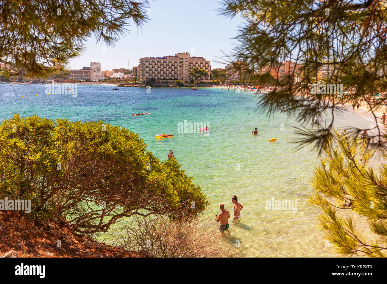 Spiaggia di Palma Nova, Mallorca, Spagna, Europa Foto Stock