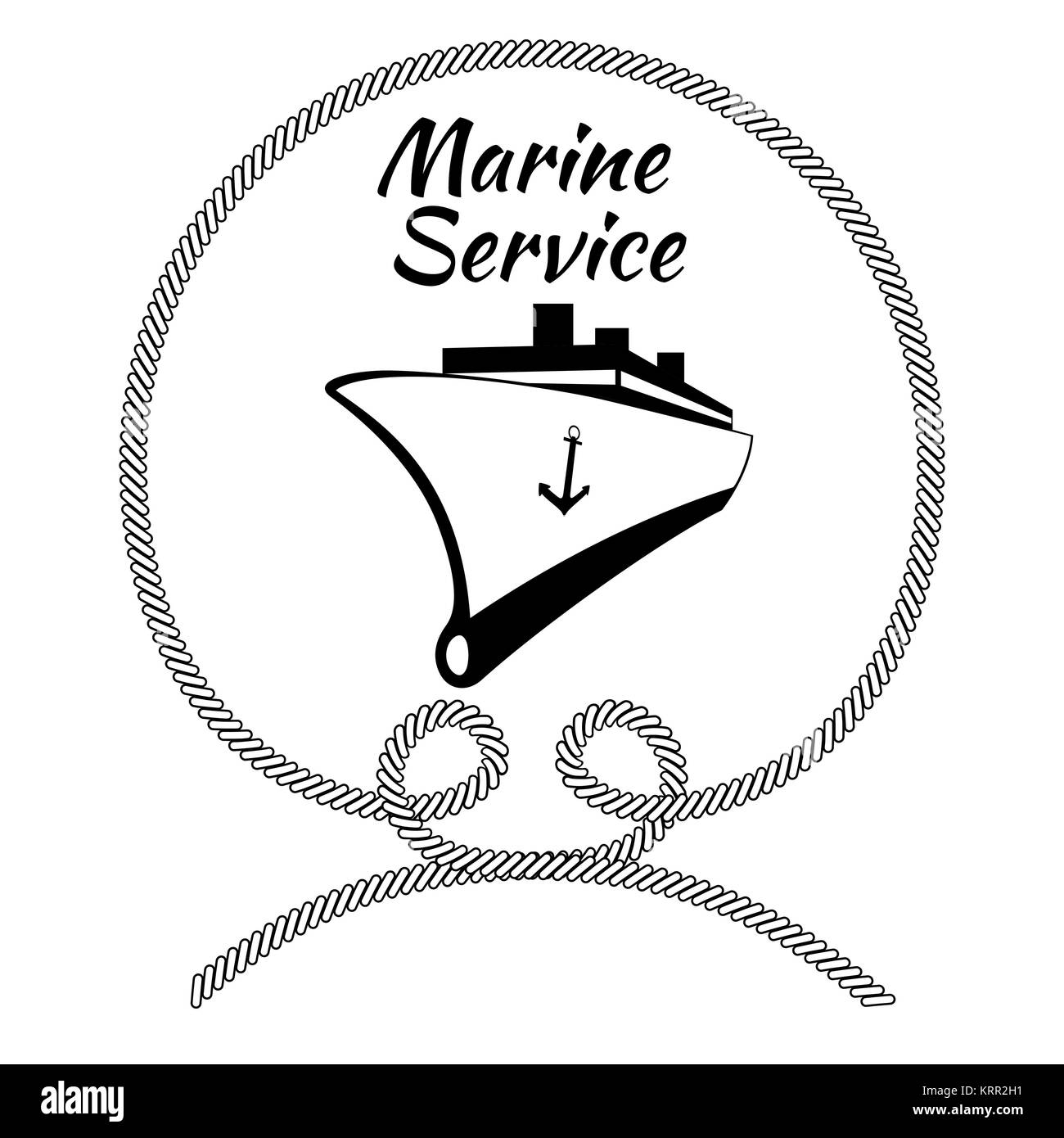 Bianco e Nero Logo azienda Graphic Design per nave Cargo Società Illustrazione Vettoriale