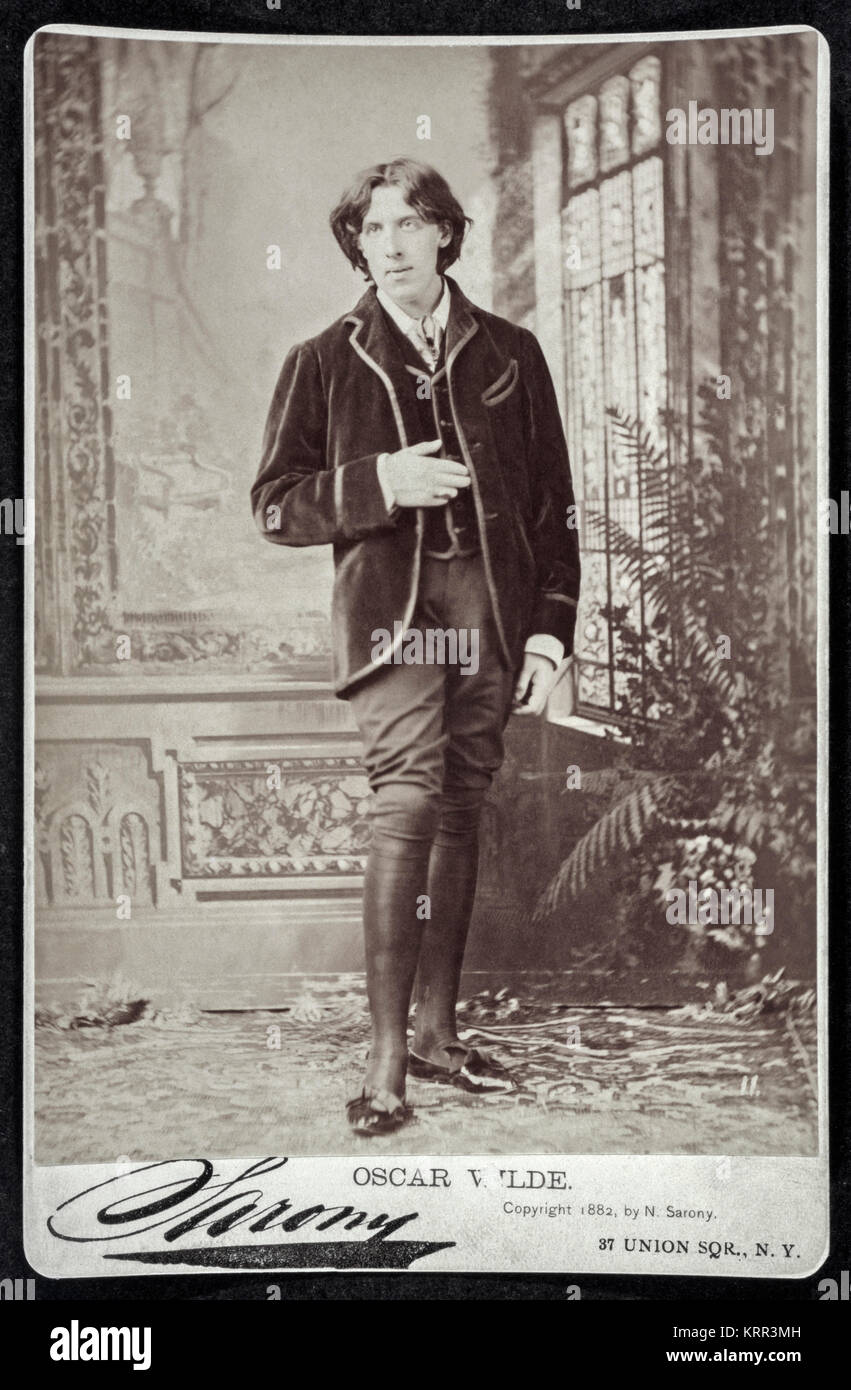 Oscar Wilde in America nel 1882. Dopo un lavoro del fotografo americano Napoleon Sarony. Oscar Fingal O'Flahertie Wills Wilde, 1854 - 1900. Lo scrittore irlandese e poeta. Foto Stock