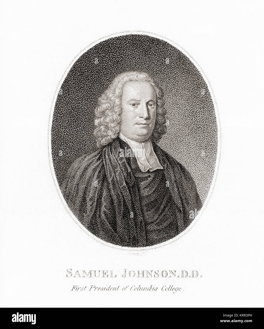 Samuel Johnson, 1696 - 1772, coloniale American prelato, educatore e encyclopedist. Primo presidente della Chiesa Anglicana King's College, ora la Columbia University. Foto Stock