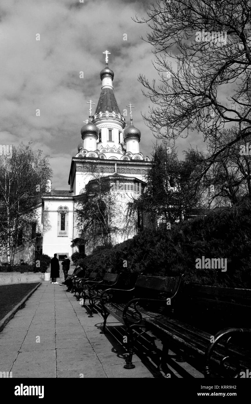 Chiesa ortodossa russa a Sofia Foto Stock