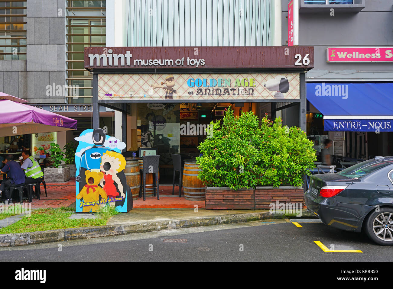 Vista del Museo dei Giocattoli Mint, esibendo vintage toys, situato a Singapore. Foto Stock