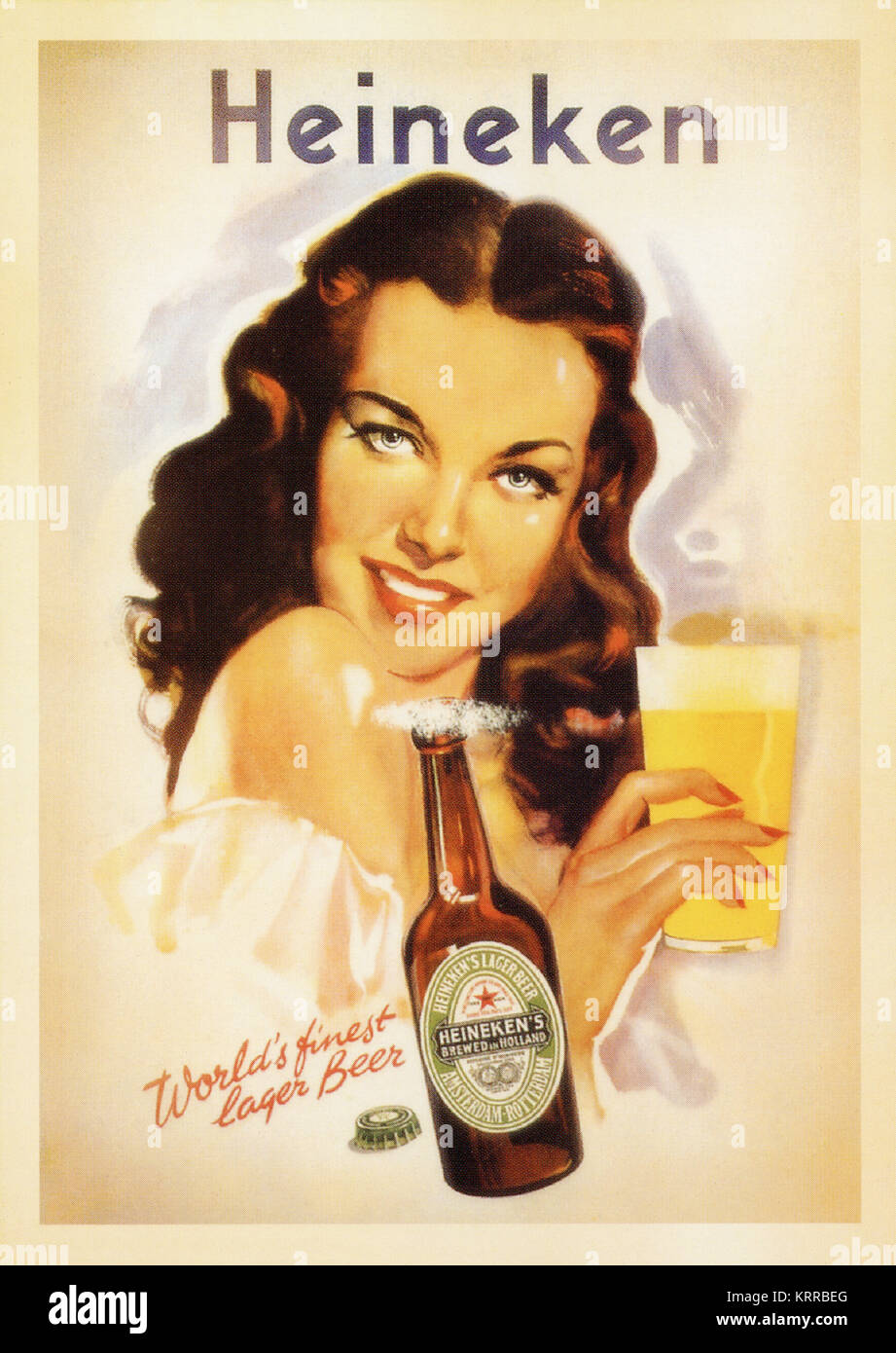 Noi Poster Vintage Card stampate durante la Seconda Guerra Mondiale Ⅱ.  Heineken - mondi migliori birra lager Foto stock - Alamy