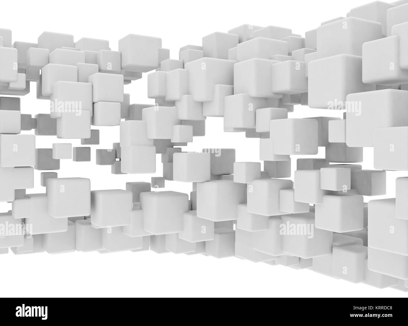 Abstract cubetti bianco sullo sfondo isolato su bianco Foto Stock
