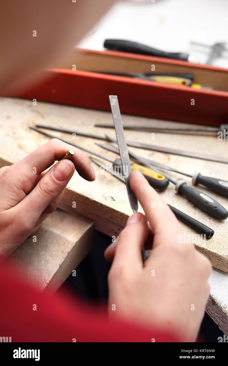 Studio jewelery. goldsmith,Fabbricazione di gioielleria Foto Stock