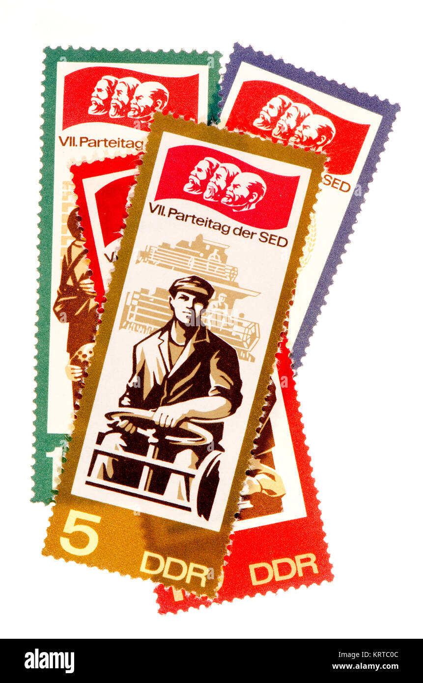 Tedesco orientale (DDR) francobolli (1967): VII Parteitag der SED / 7 partito comunista conferenza, 1967 Foto Stock