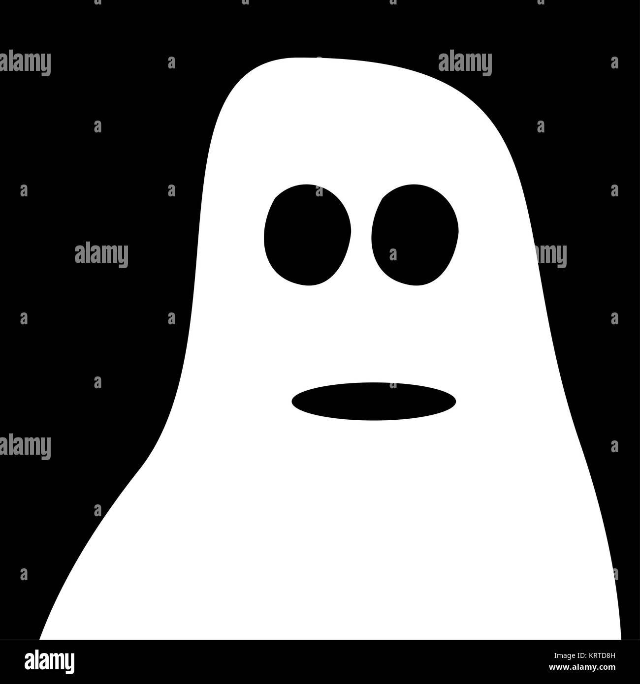 Halloween fantasma bianco su sfondo nero. Foto Stock