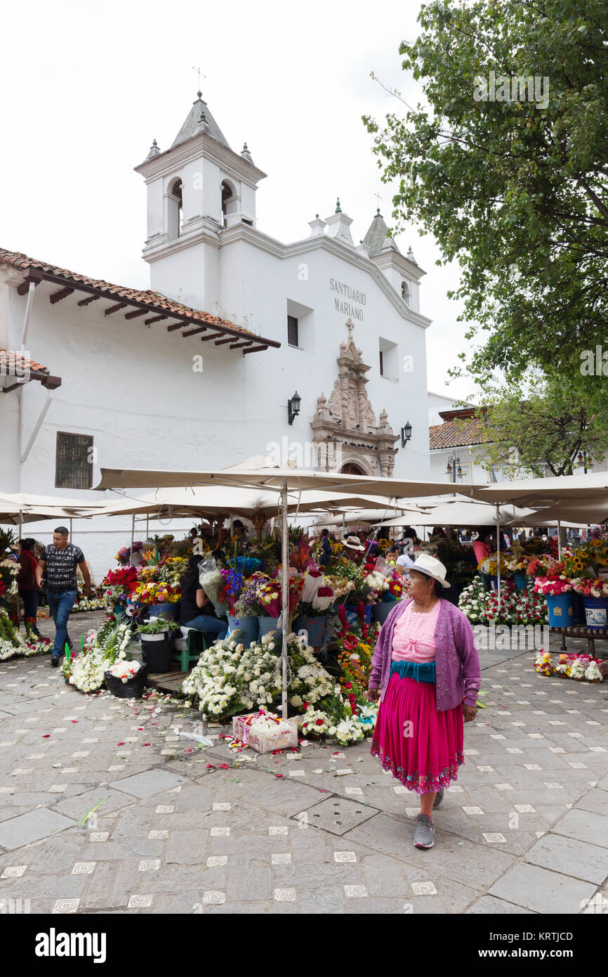 Cuenca Ecuador America del Sud - scena al mercato dei fiori Foto Stock