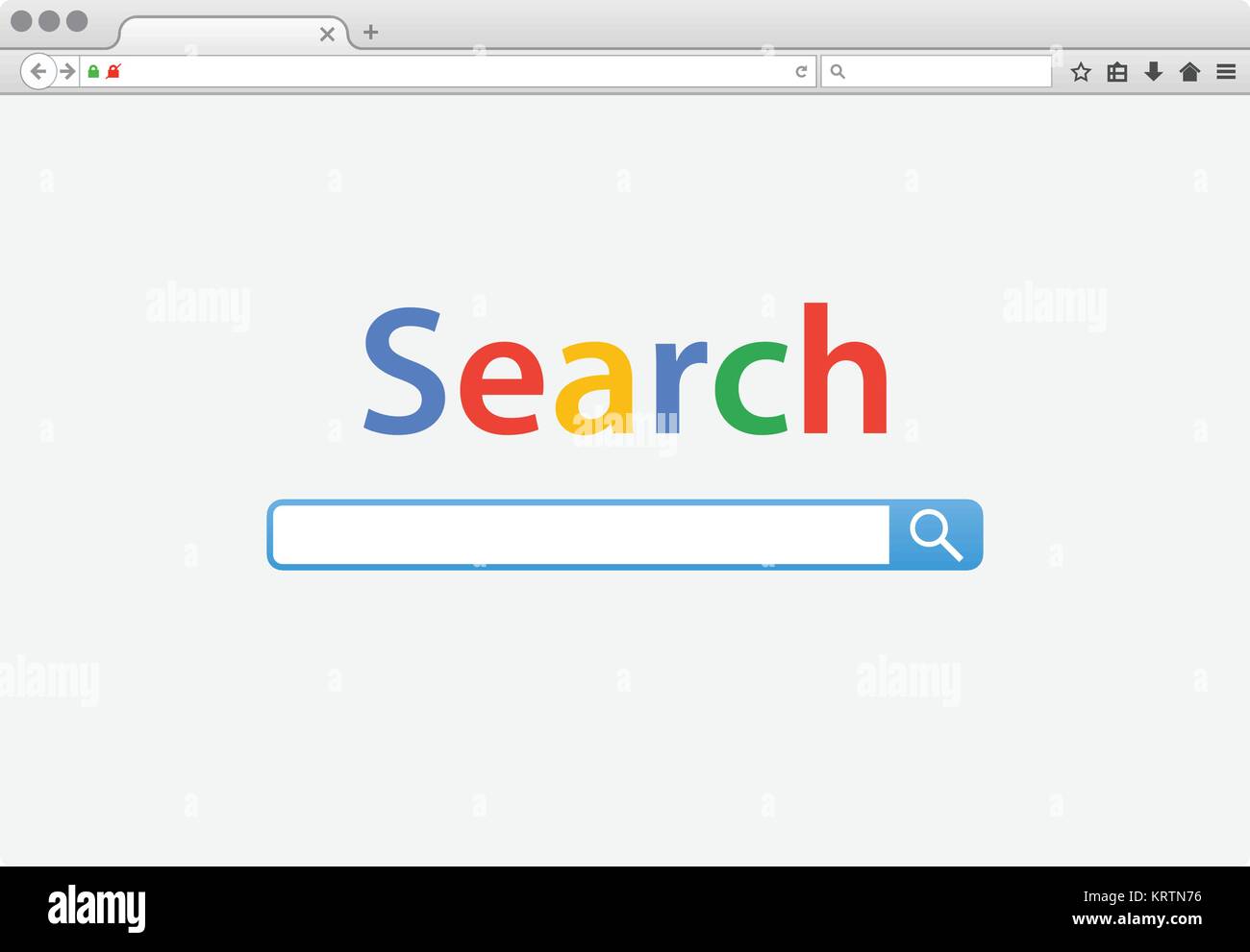 Finestra del browser illustrazione vettoriale. Browser o il browser web in stile appartamento con lunga ombra. Illustrazione Vettoriale