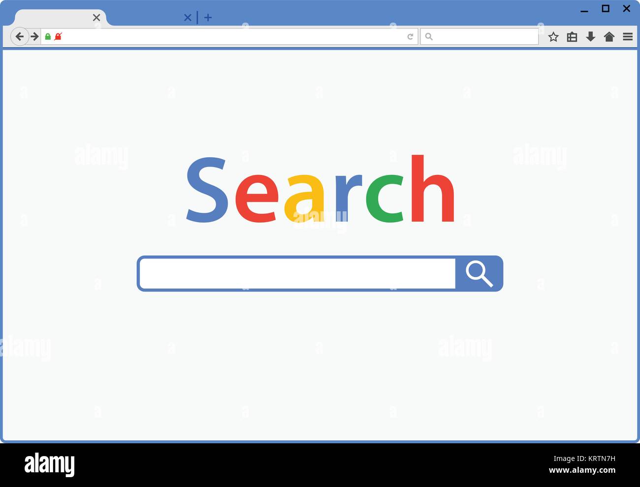 Finestra del browser illustrazione vettoriale. Fire Fox browser web in stile appartamento. Illustrazione Vettoriale