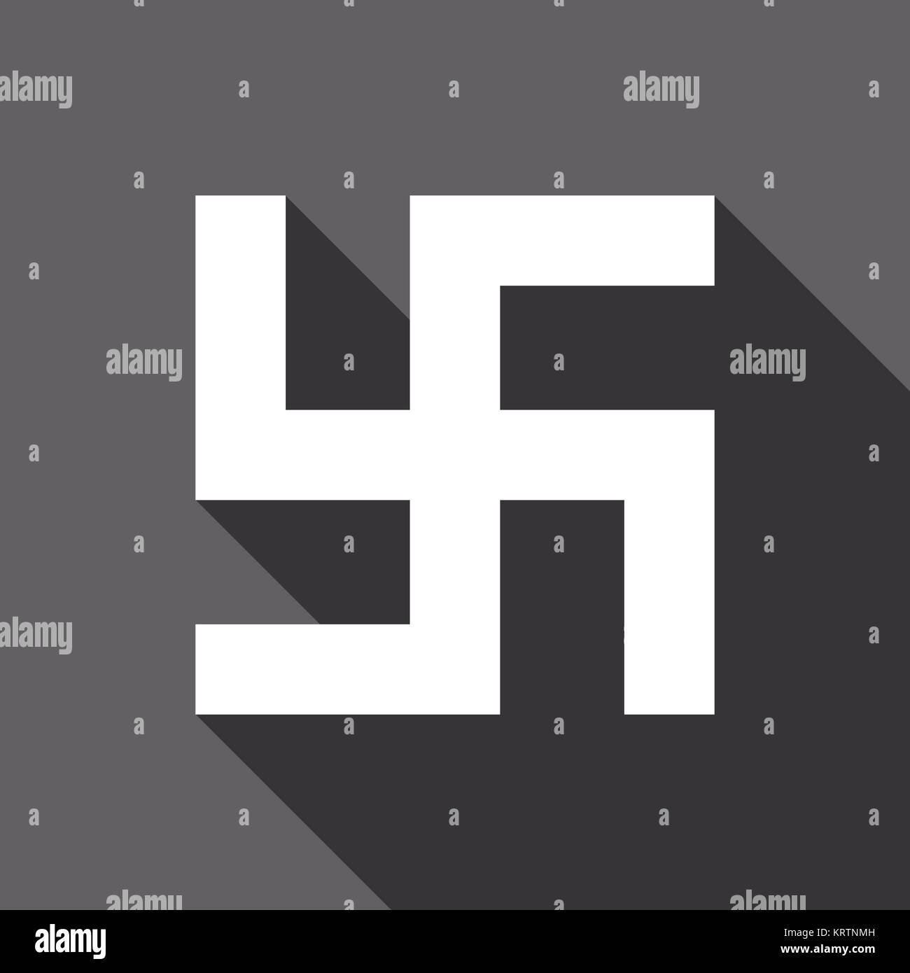 Vettore di piatto icona con la svastica Foto Stock