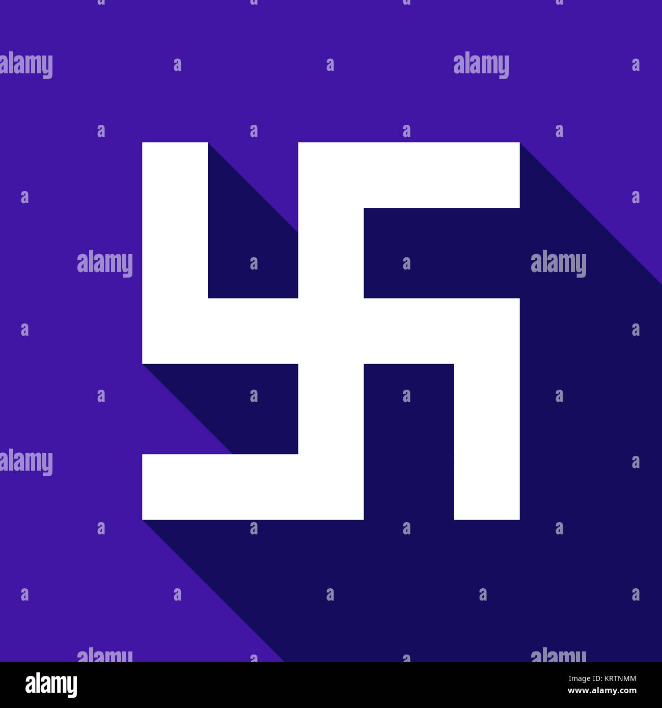 Vettore di Piana Swastika icona con lunga ombra Foto Stock