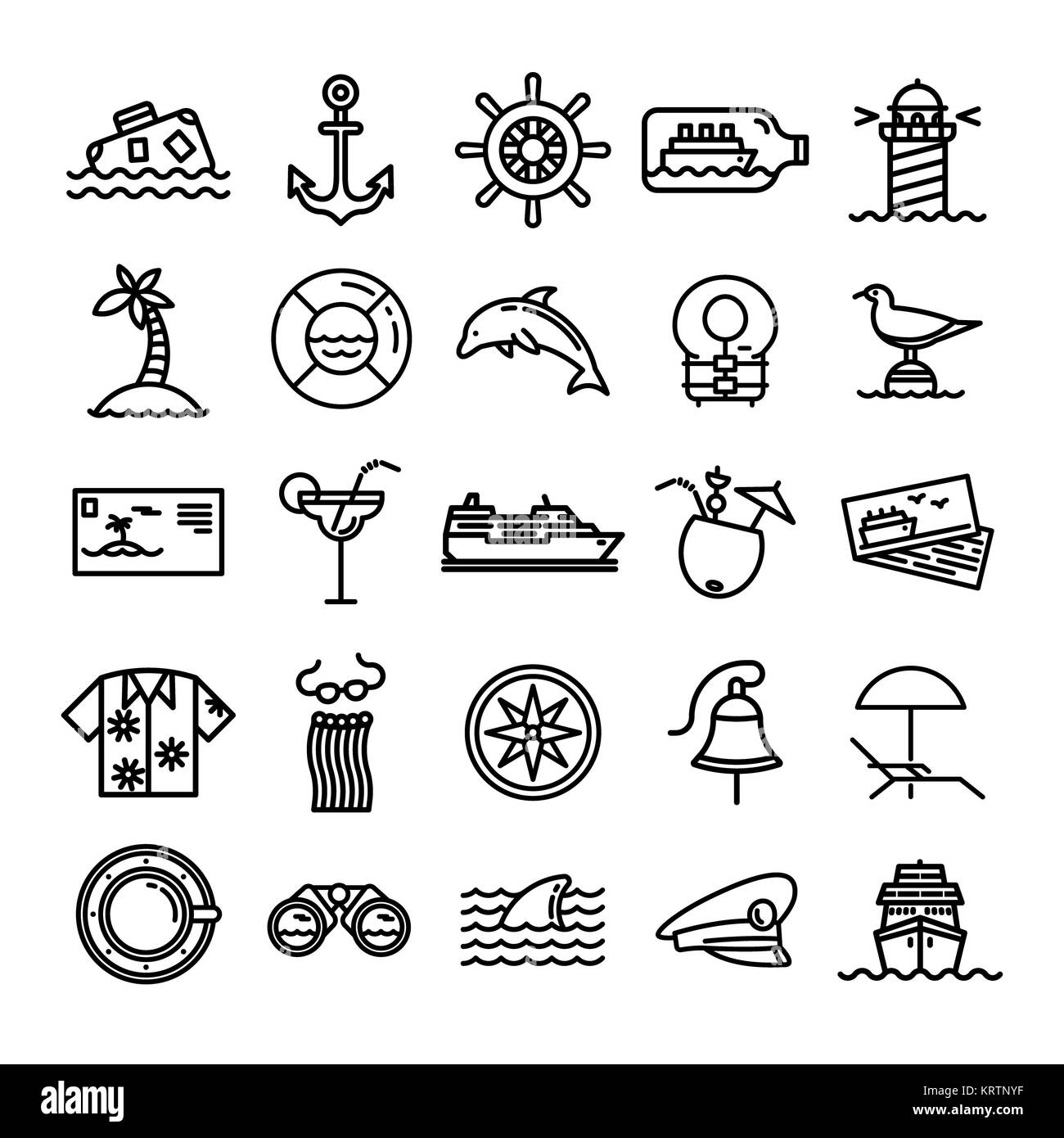 Insieme dell'icona di crociera Foto Stock