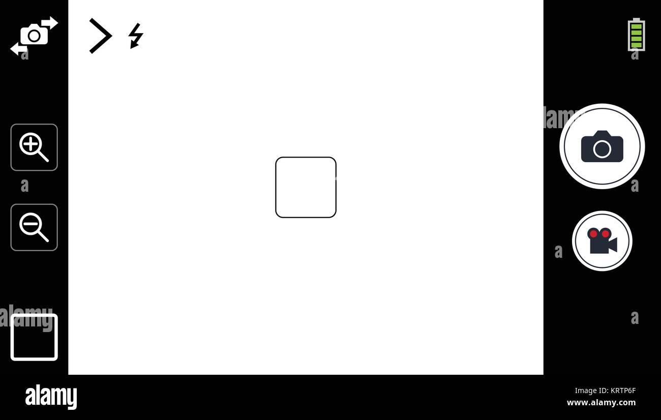 Smartphone il mirino della fotocamera. Modello di schermo di messa a fuoco della telecamera. Mirino fotocamera registrazione. Schermo video su uno sfondo nero. illustra il vettore Illustrazione Vettoriale