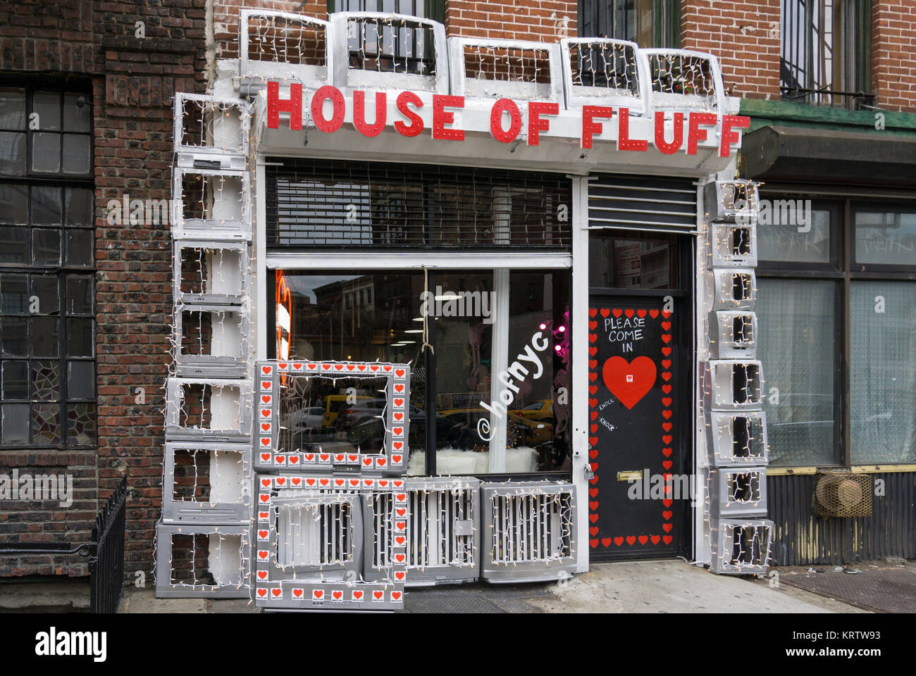 Casa di lanugine sulla Bowery a New York City Foto Stock