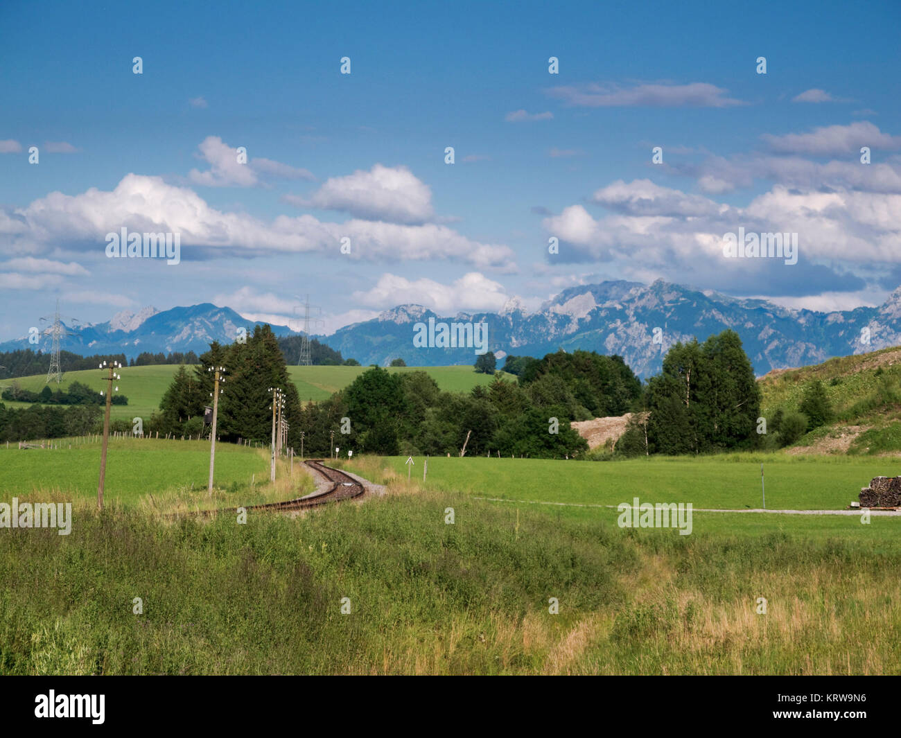 Ferrovia in tha allgau Foto Stock