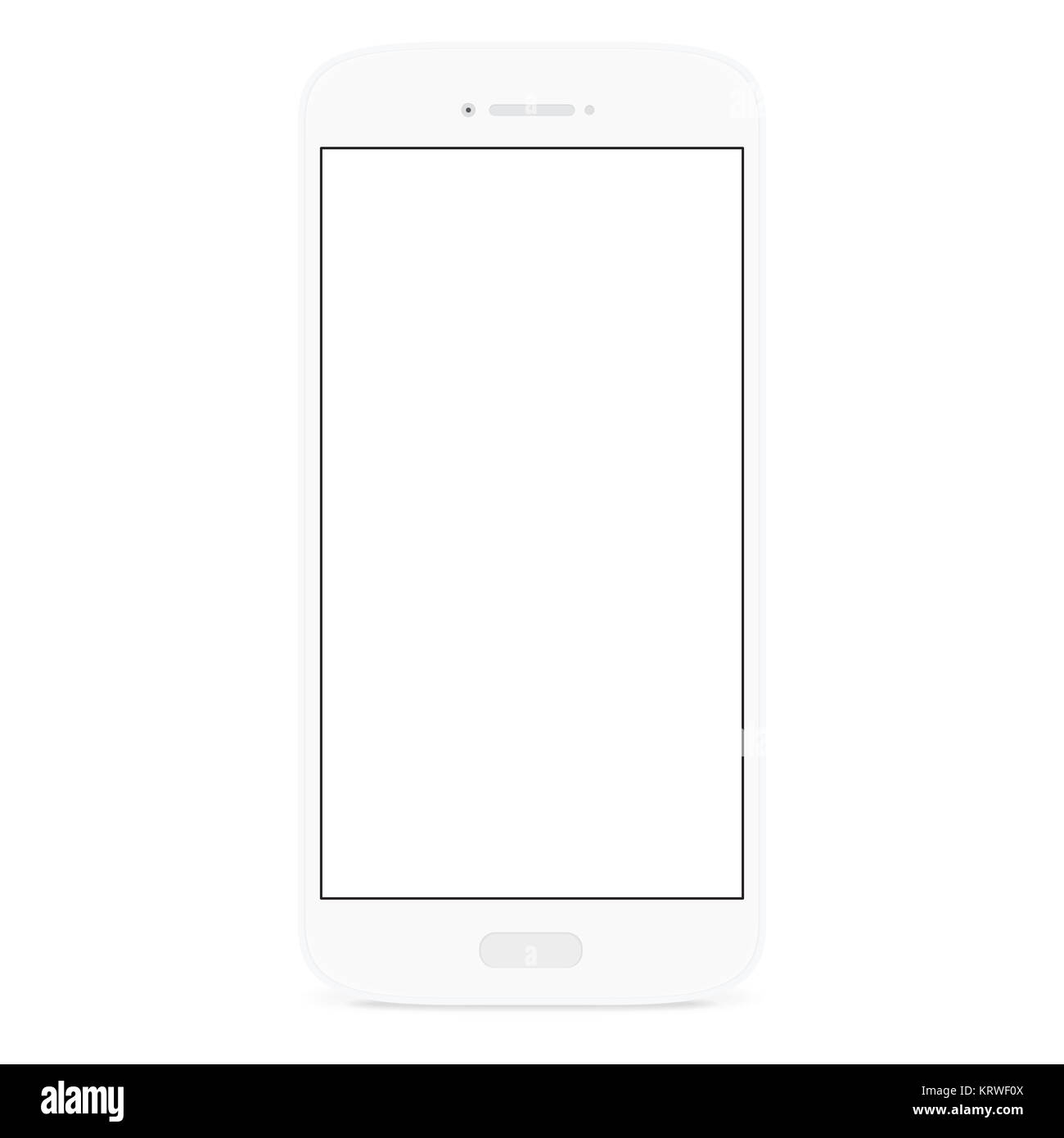 Bianco telefono flat schermo bianco, illustrazione nuova smart design del telefono Foto Stock