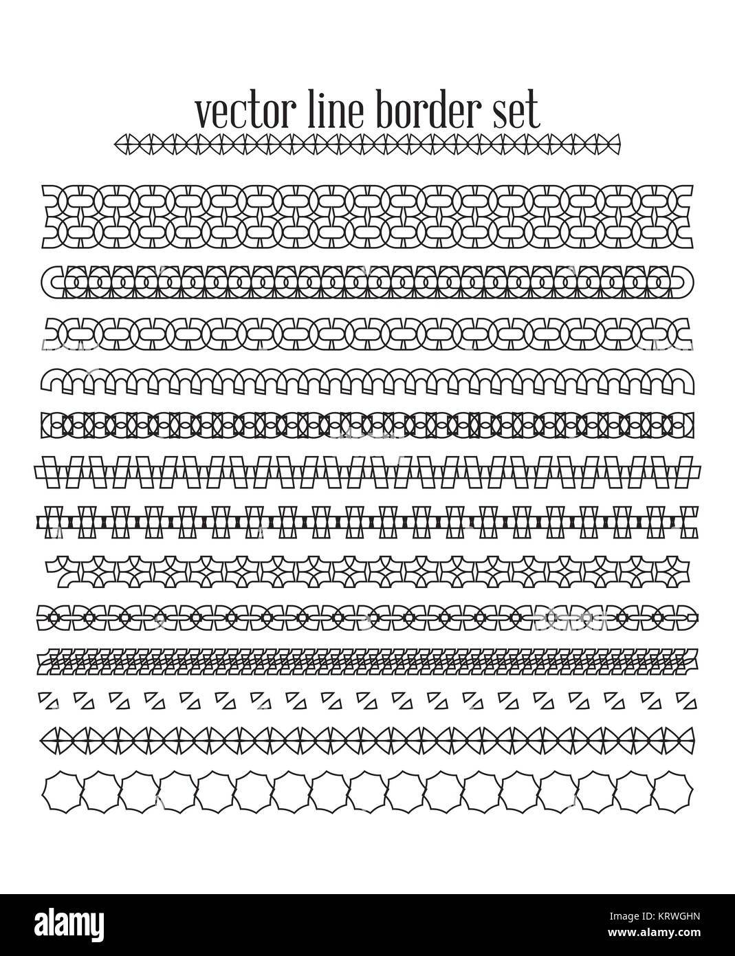 Linee vettoriali, confine divide insieme Foto Stock