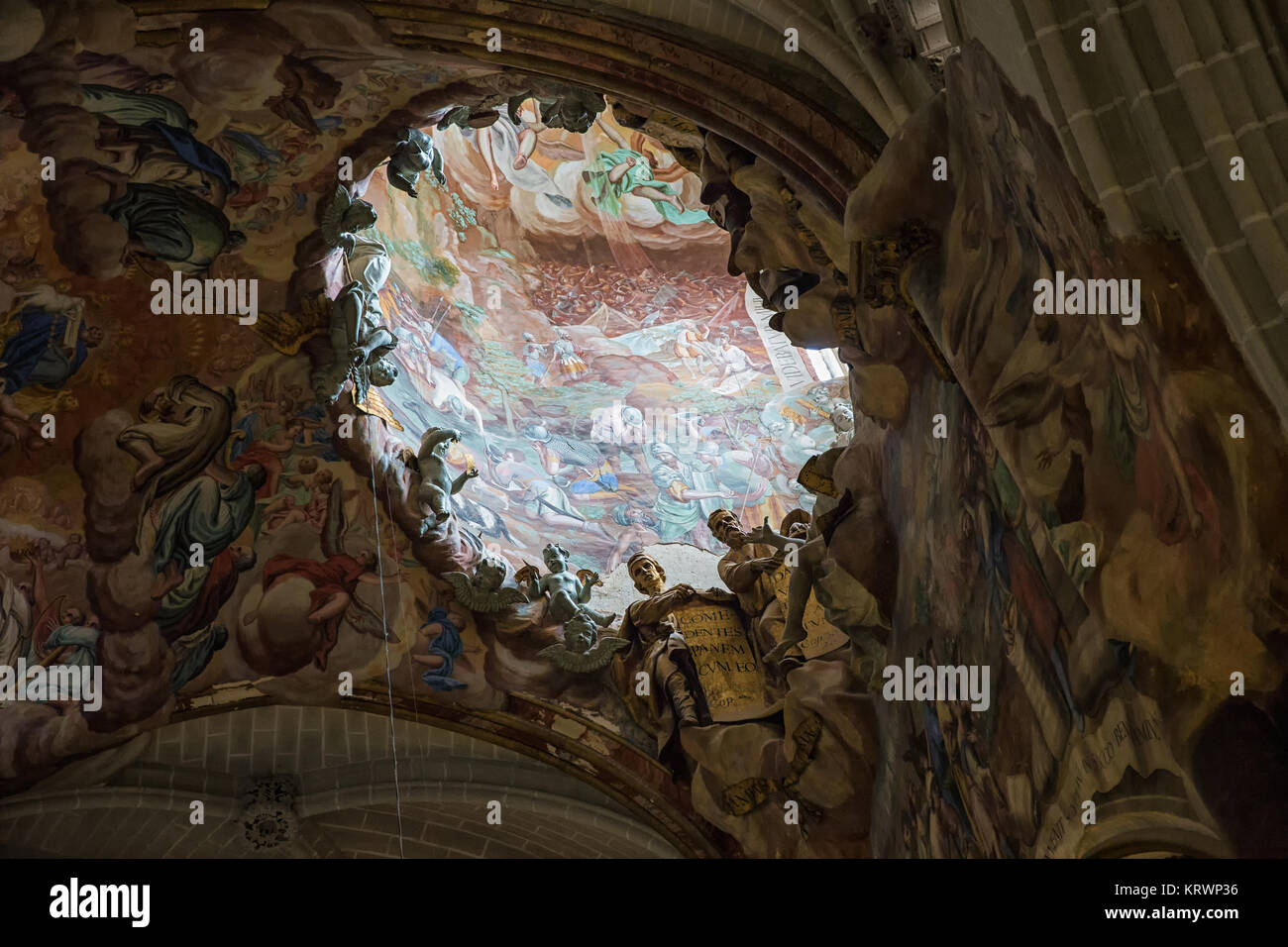 Il trasparente della Cattedrale di Toledo è uno dei gioielli del progettato dall architetto Narciso Tomé durante il diciottesimo secolo. Famoso in dettaglio l'inte Foto Stock