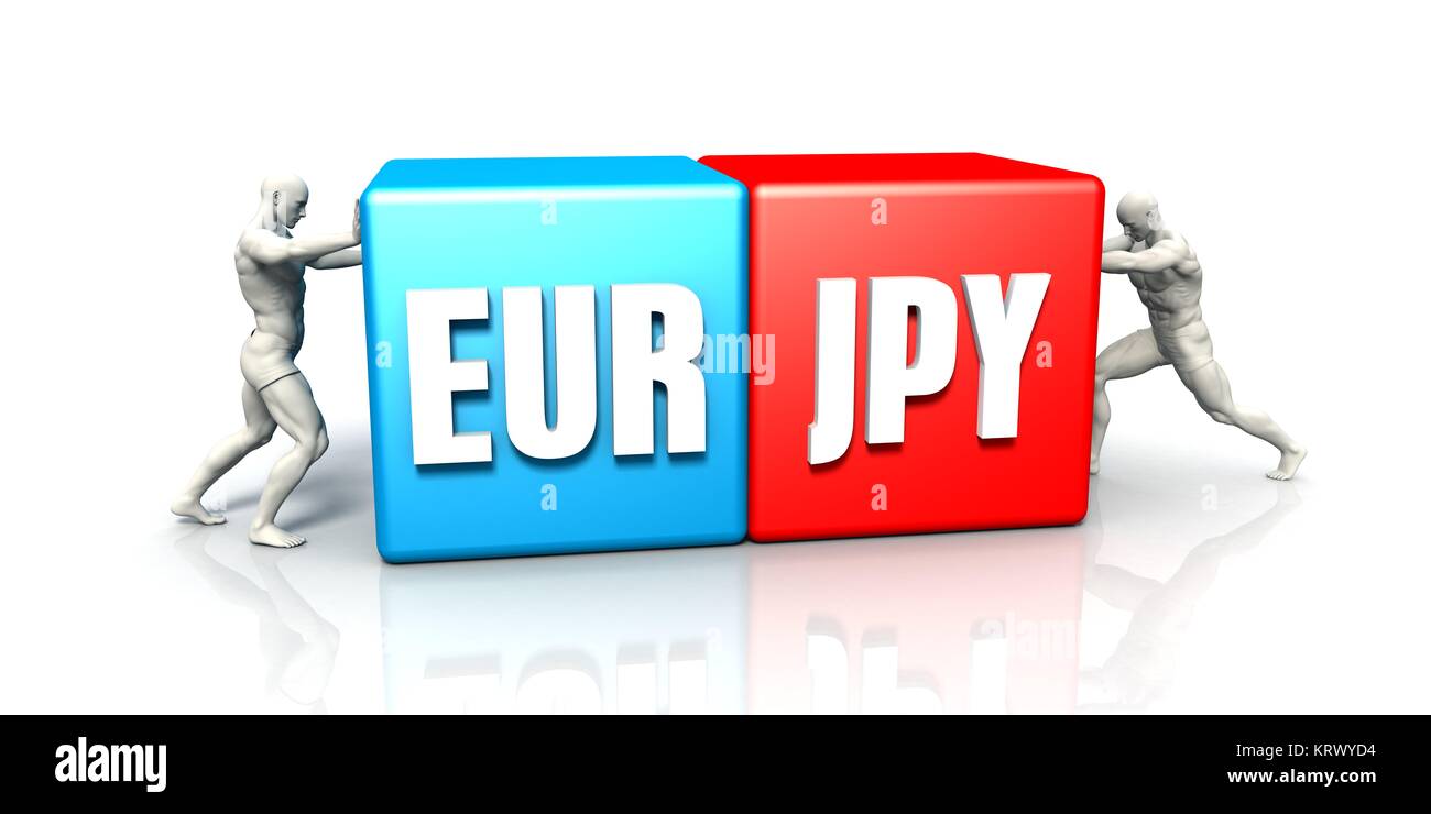 EUR JPY coppia di valute Foto Stock