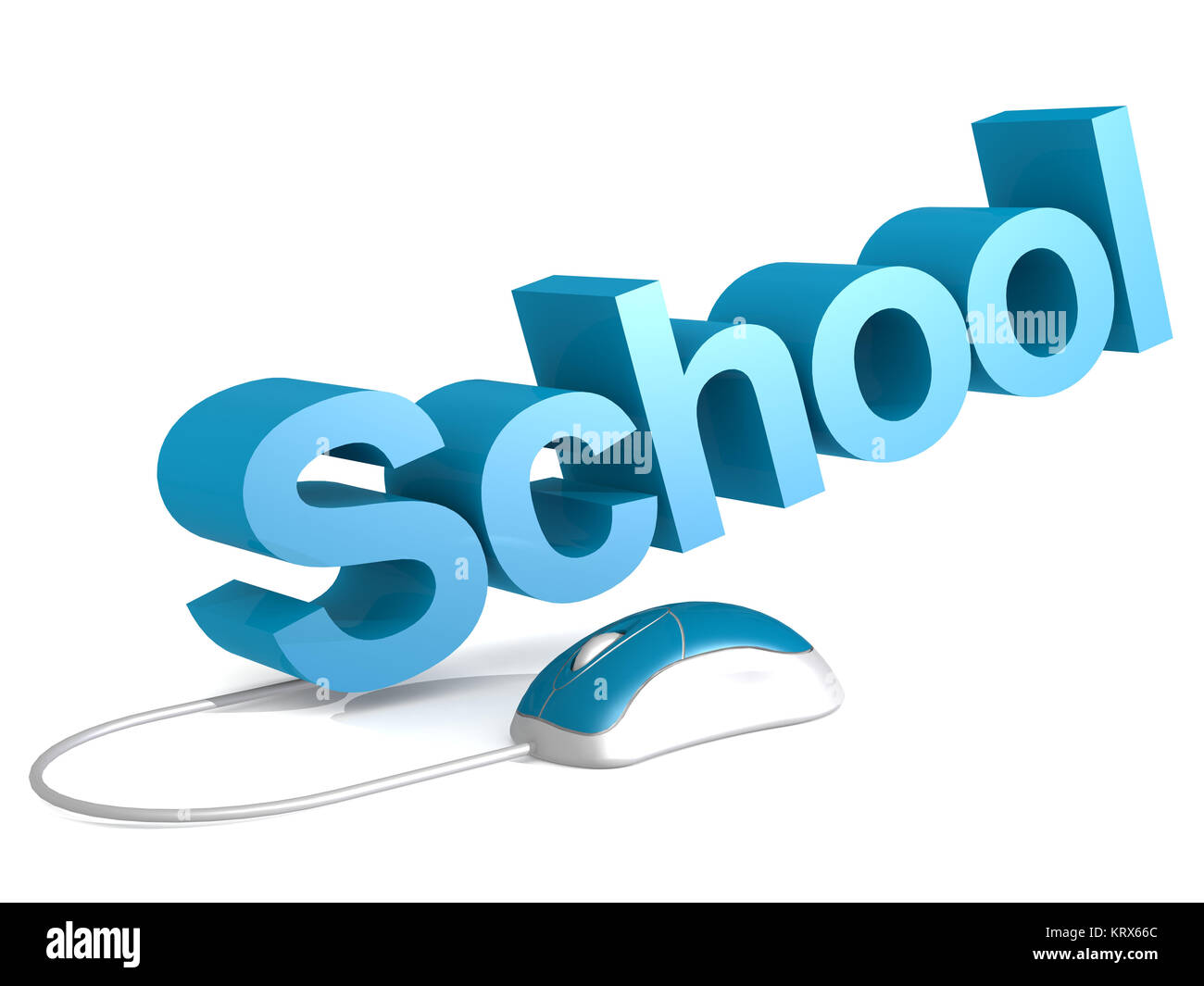 La scuola parola con il mouse blu Foto Stock