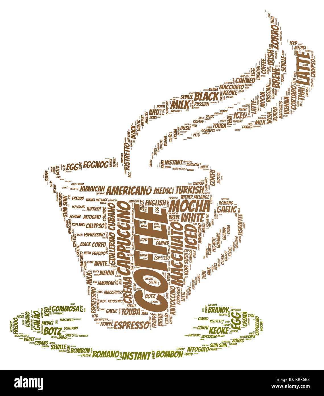 Parola di caffè il concetto di cloud Foto Stock