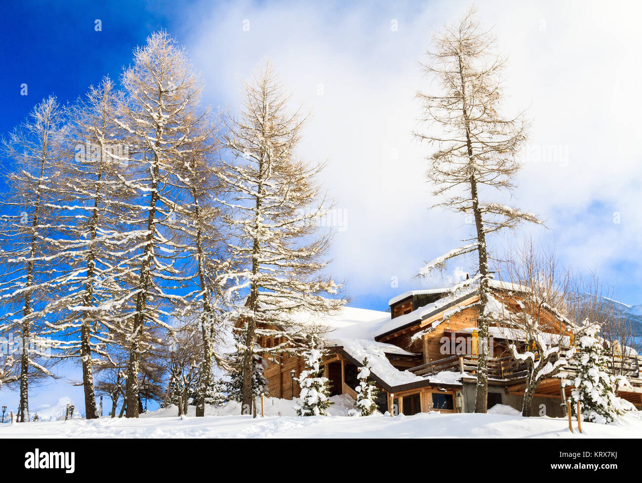 Paesaggio invernale in Svizzera,Villars-sur-Ollon. Foto Stock