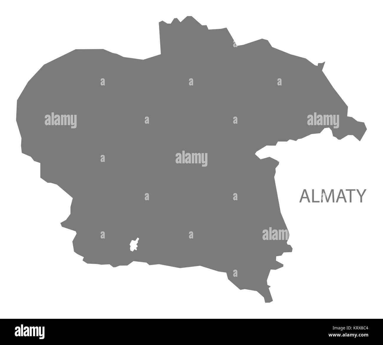 Almaty Kazakhstan Mappa grigio Foto Stock