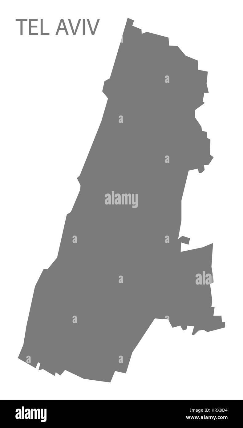 Tel Aviv Israele Mappa grigio Foto Stock