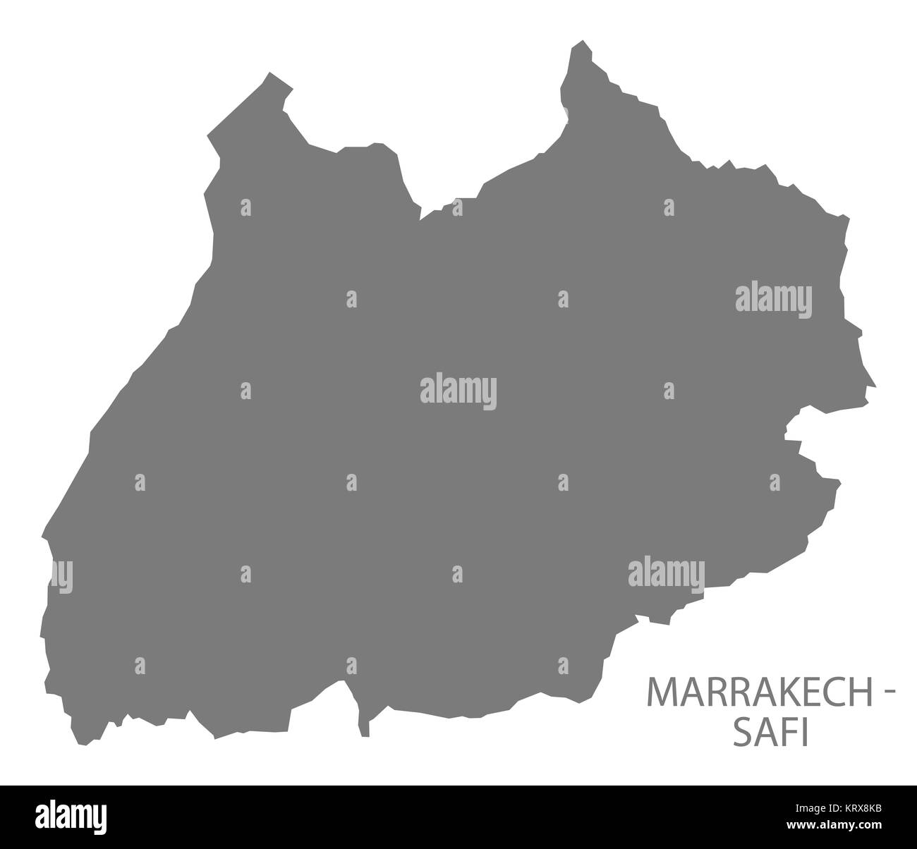 Marrakech - Safi Marocco Mappa grigio Foto Stock