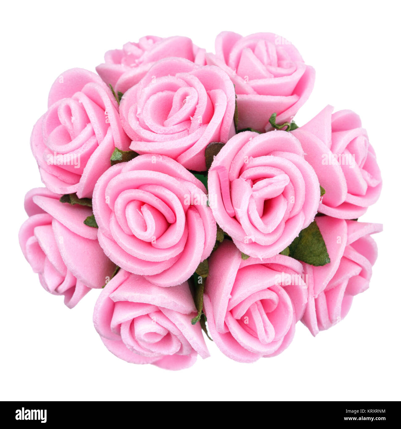 Bouquet di fiori rosa isolato, bella decorazione,vista superiore Foto Stock