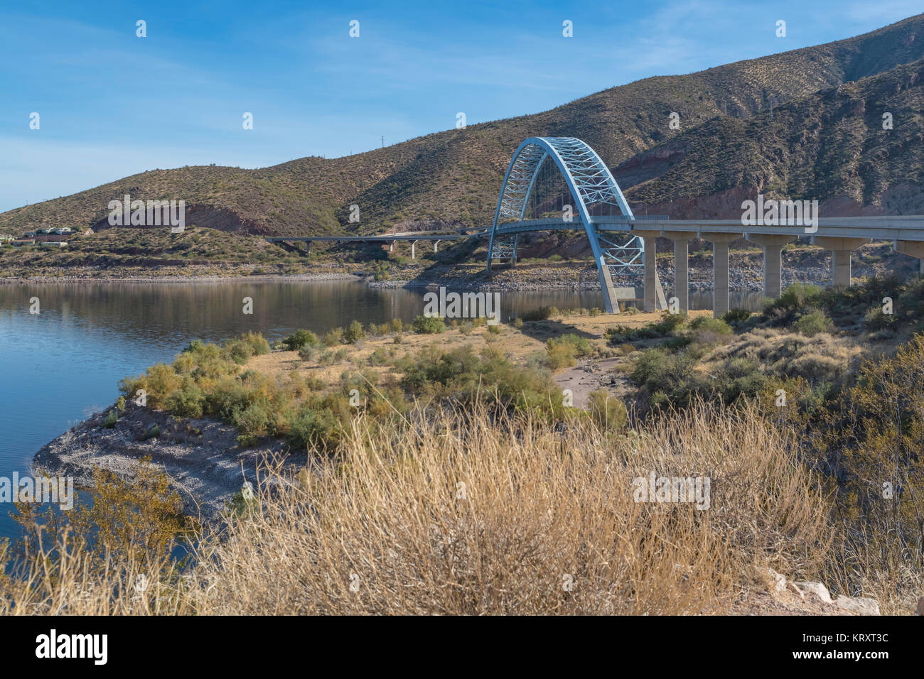 Ponte Roosevelt sul percorso 188 in Arizona vicino all'ingresso est per il sentiero di Apache Foto Stock