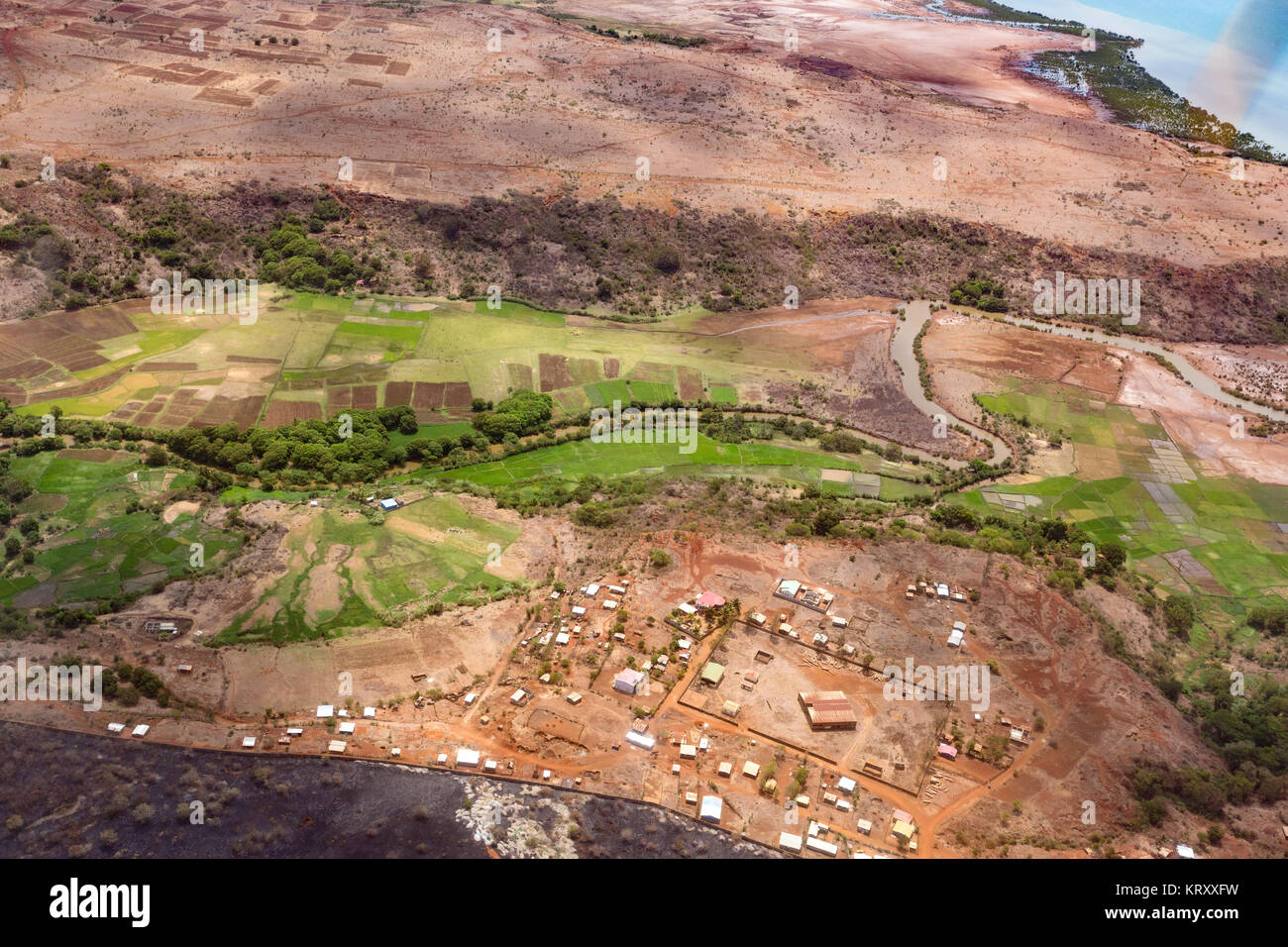 Vista del paesaggio di terra, costa del Madagascar Foto Stock