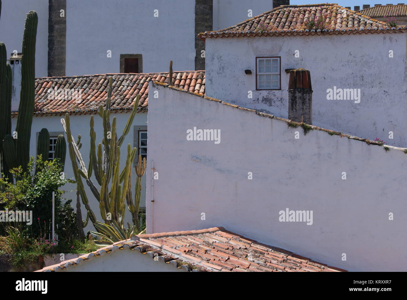 Obidos, Portogallo, una città fortificata Foto Stock