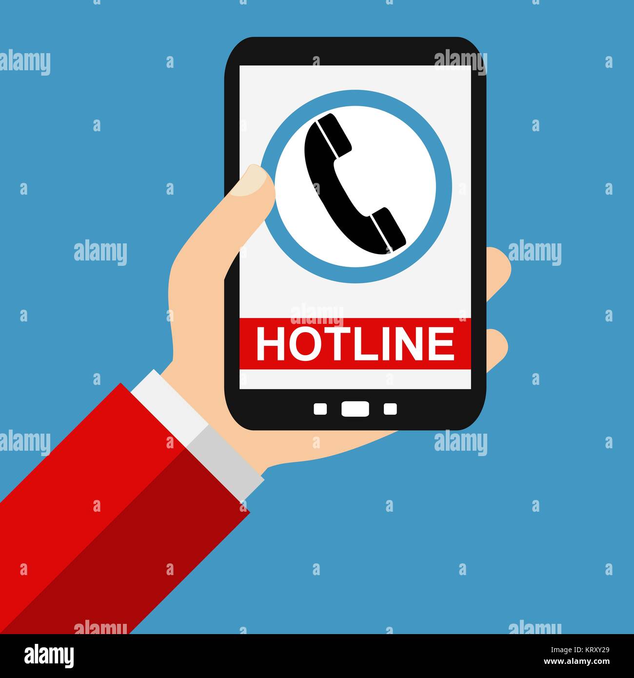 Hotline sullo smartphone Foto Stock