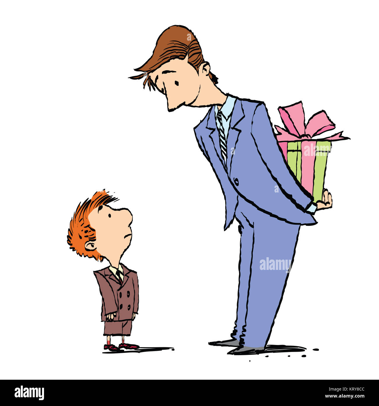 Papà e figlio regalo di compleanno Foto Stock