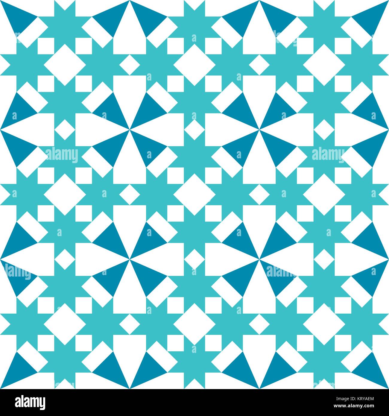 Piastrelle marocchine, design geometrico turchese seamless tile pattern Illustrazione Vettoriale