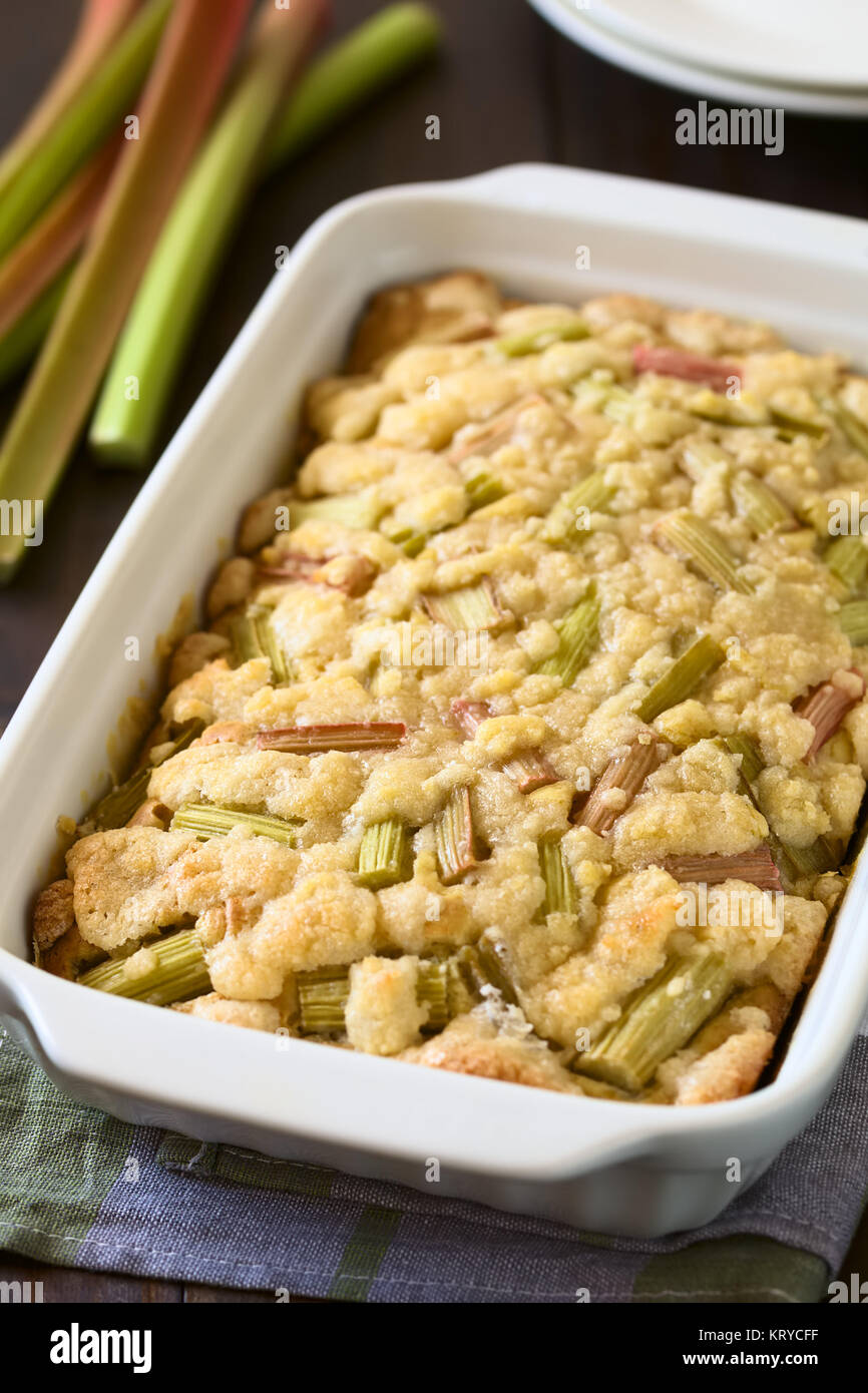 Rabarbaro Crumble Cake Foto Stock