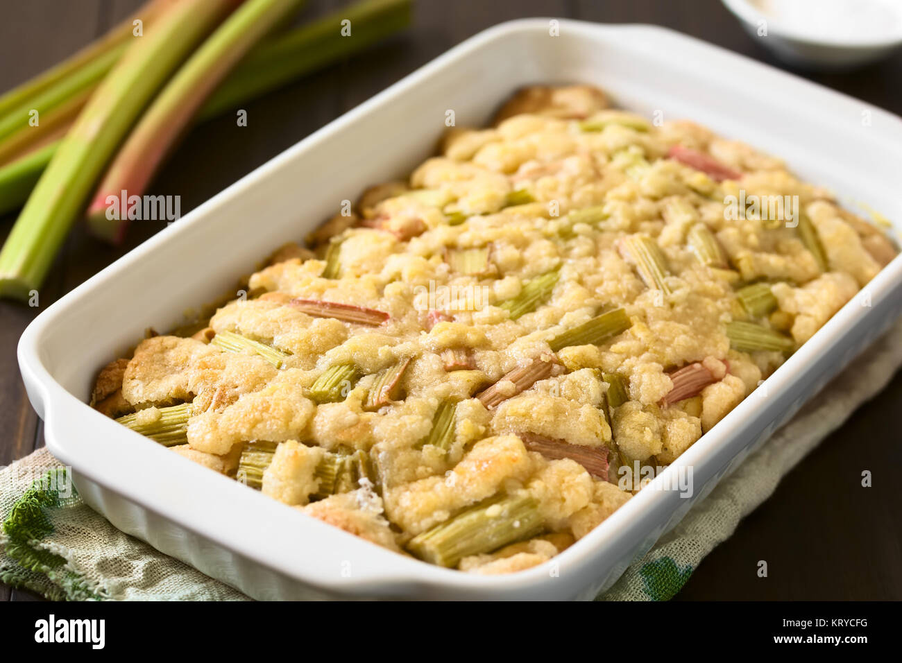 Rabarbaro Crumble Cake Foto Stock