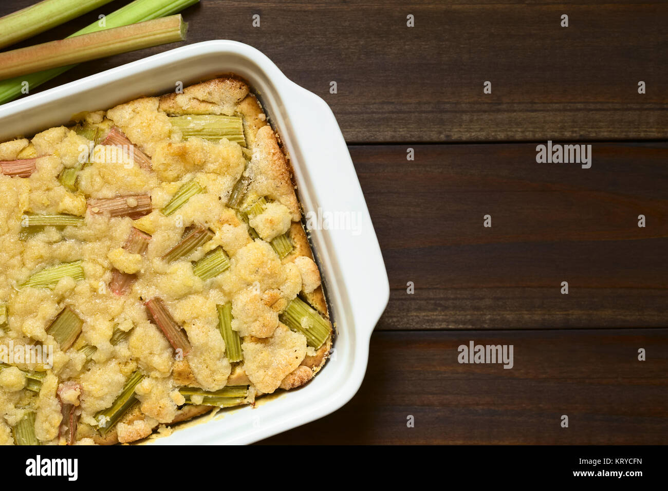 Rabarbaro Crumble Cake Foto Stock