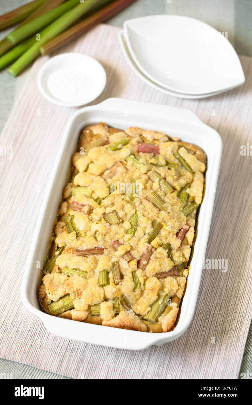 Rabarbaro Crumble Cake Foto Stock