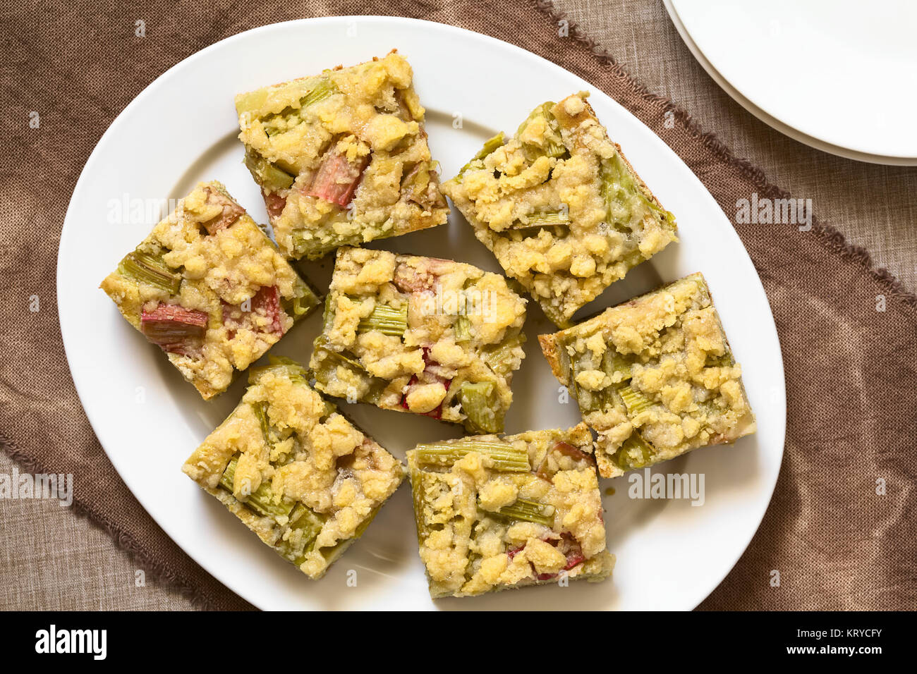 Rabarbaro Crumble Cake Foto Stock