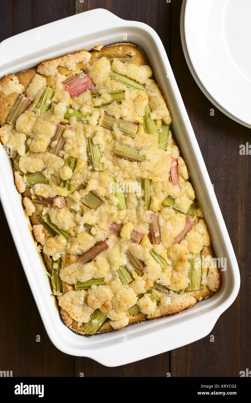 Rabarbaro Crumble Cake Foto Stock