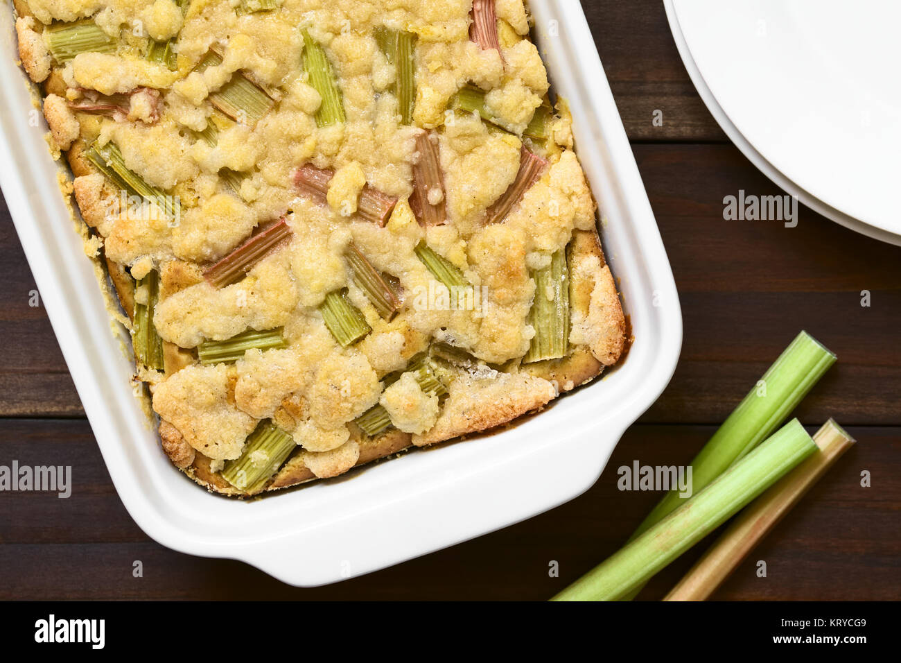 Rabarbaro Crumble Cake Foto Stock