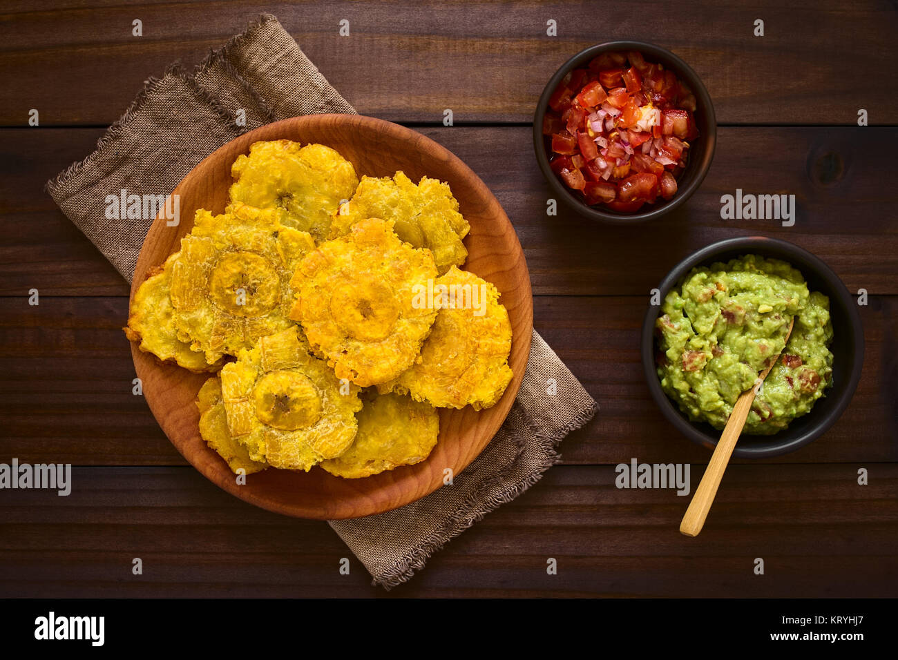 Patacon plantano fritte fette Foto Stock