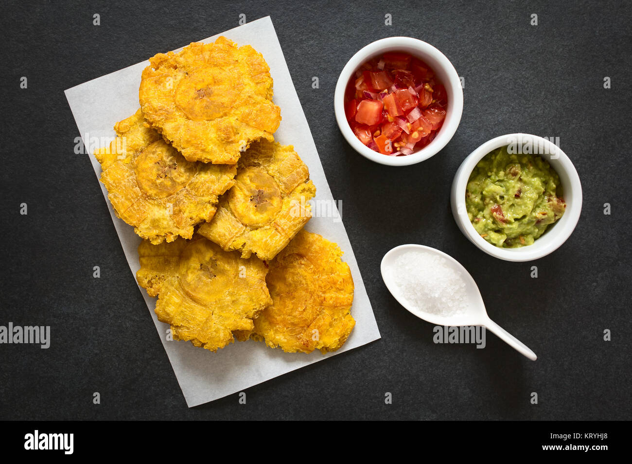 Patacon plantano fritte fette Foto Stock