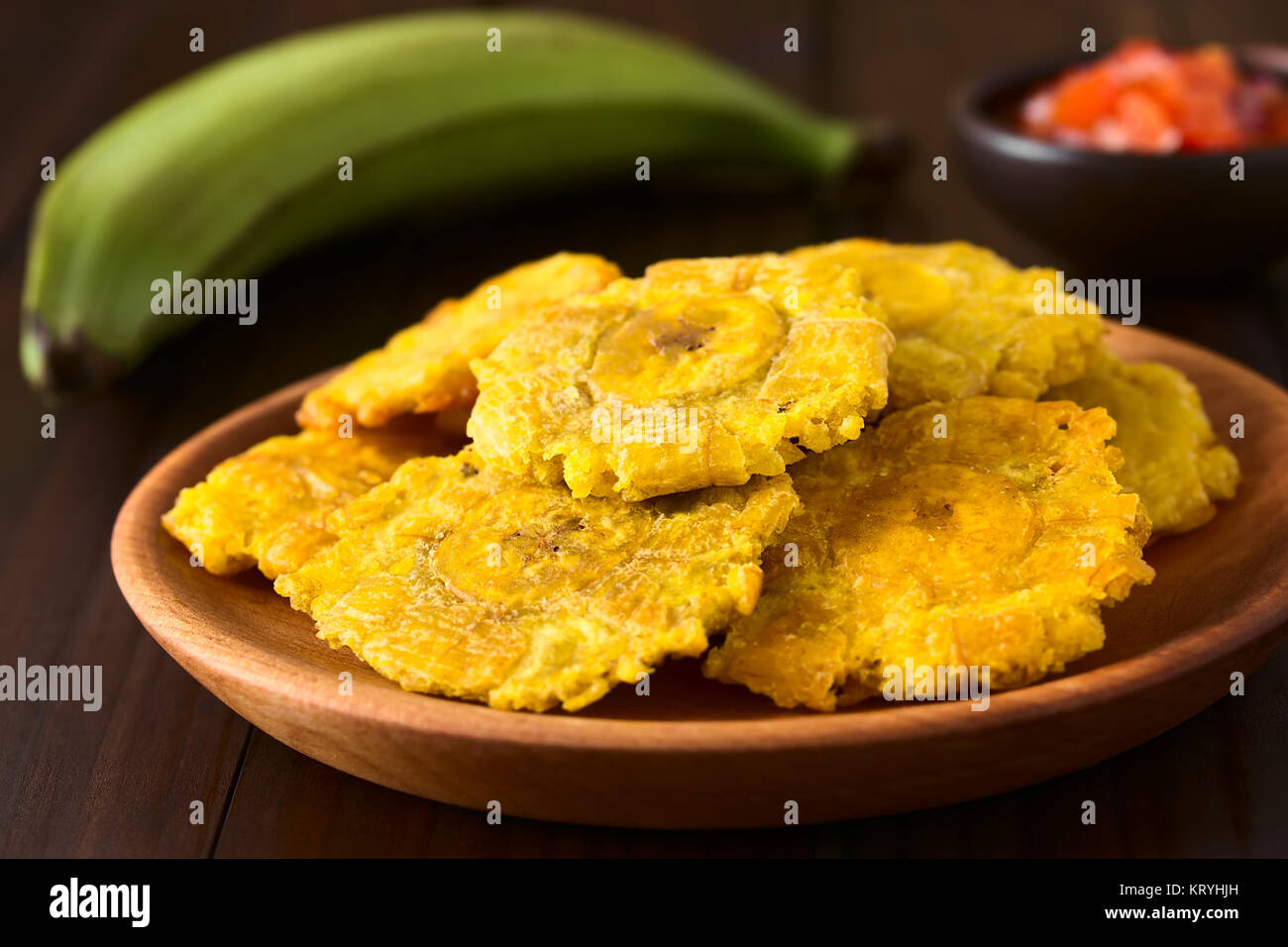 Patacon plantano fritte fette Foto Stock
