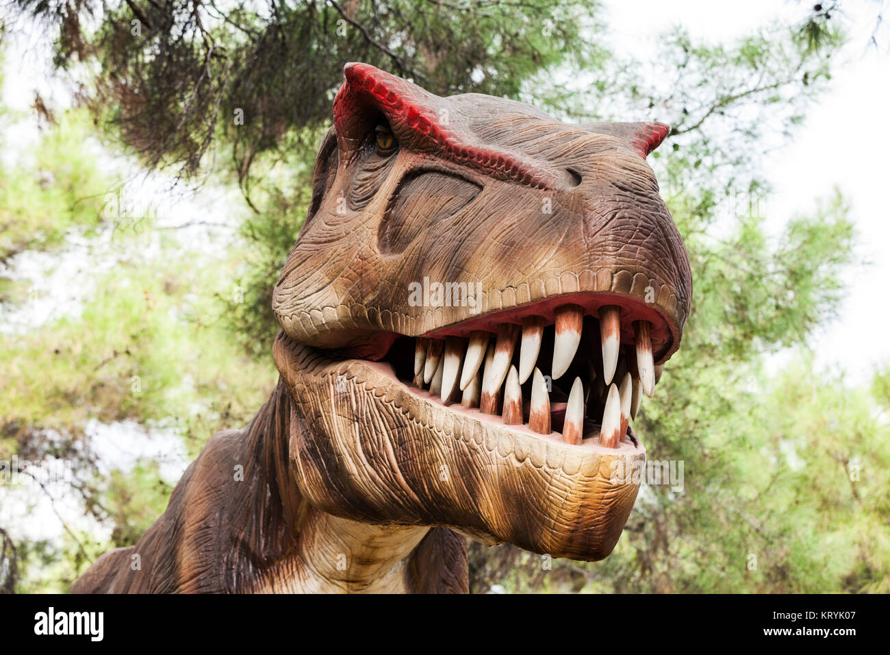 Tirannosauro - preistoria dinosauro che mostra la sua bocca toothy Foto Stock