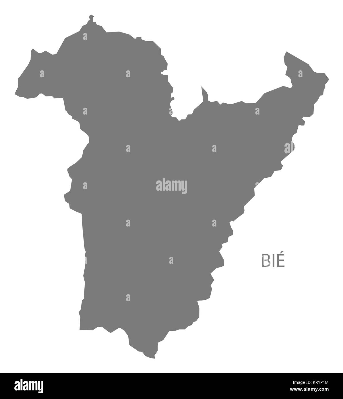 Bie Angola Mappa grigio Foto Stock