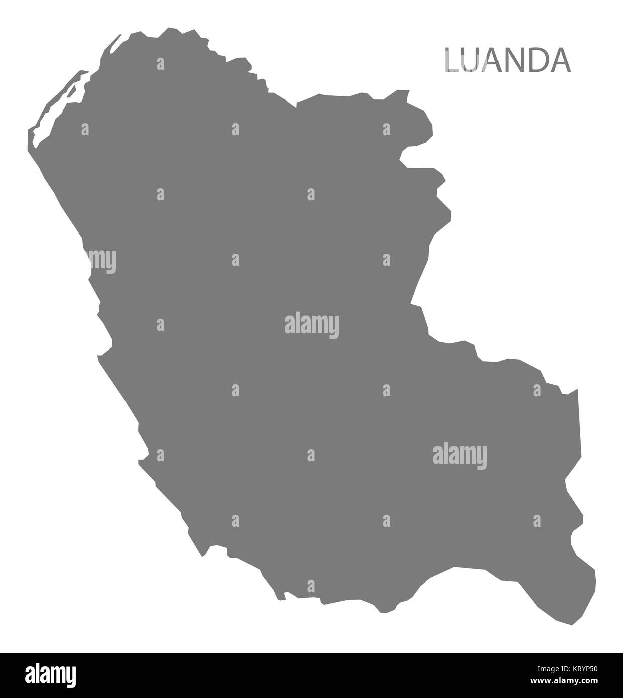 Luanda Angola Mappa grigio Foto Stock